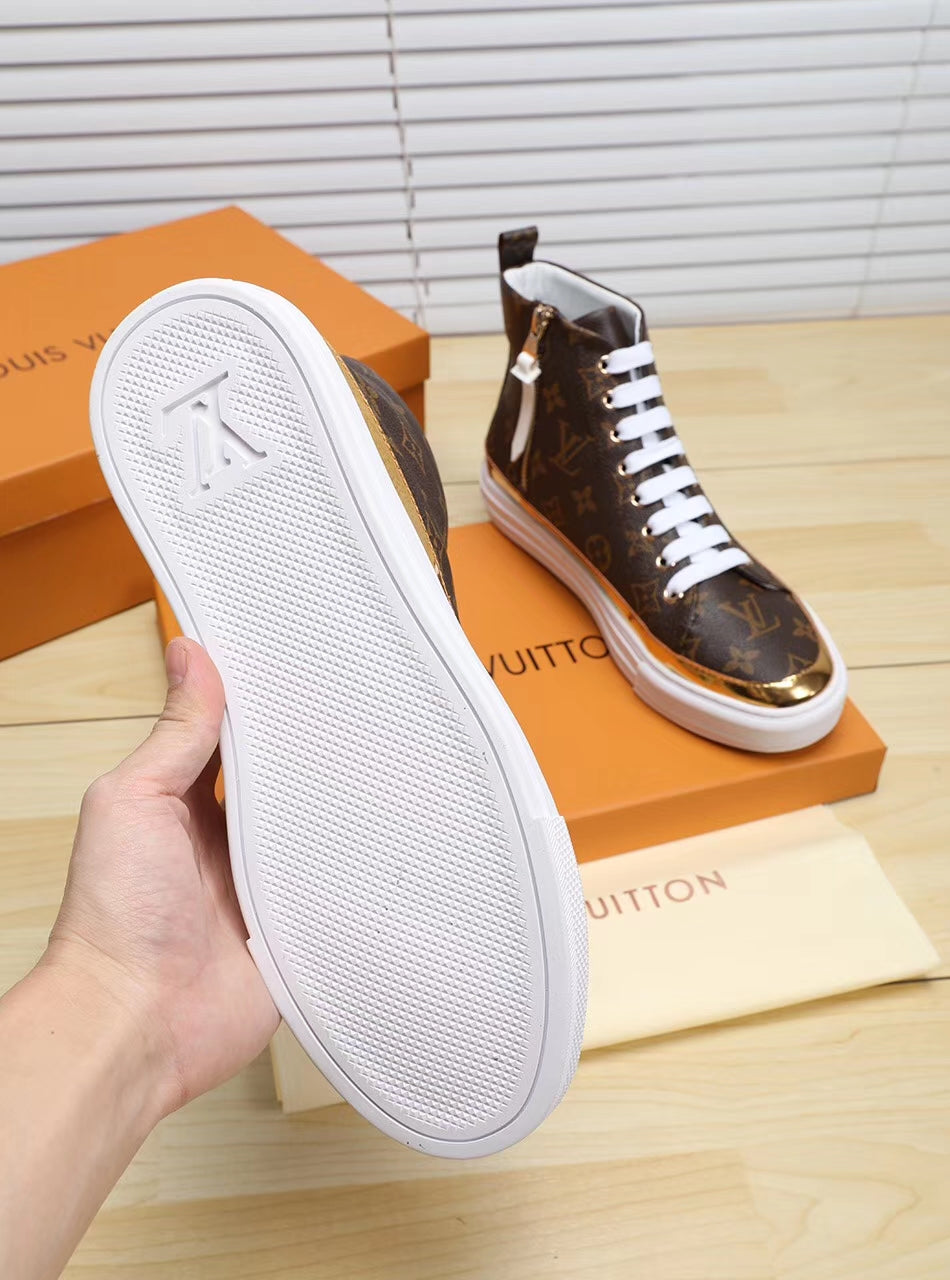 Anum Bags LUV HIgh Top Brown White Sneaker