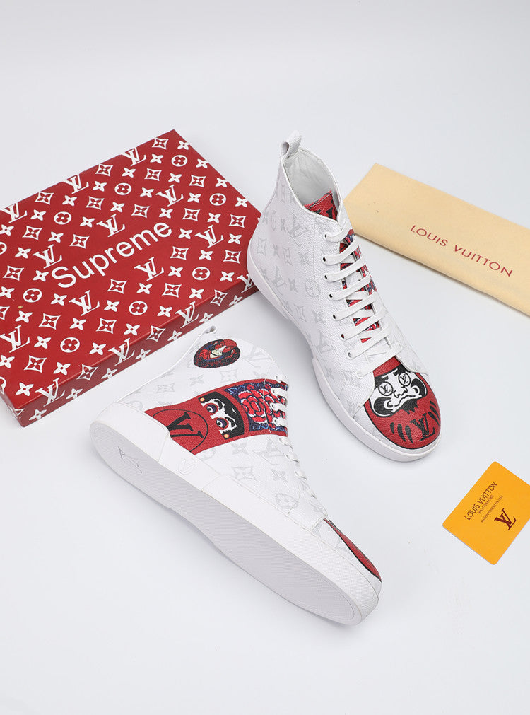 Anum Bags LUV Stellar Trainer Boot White Red Sneaker