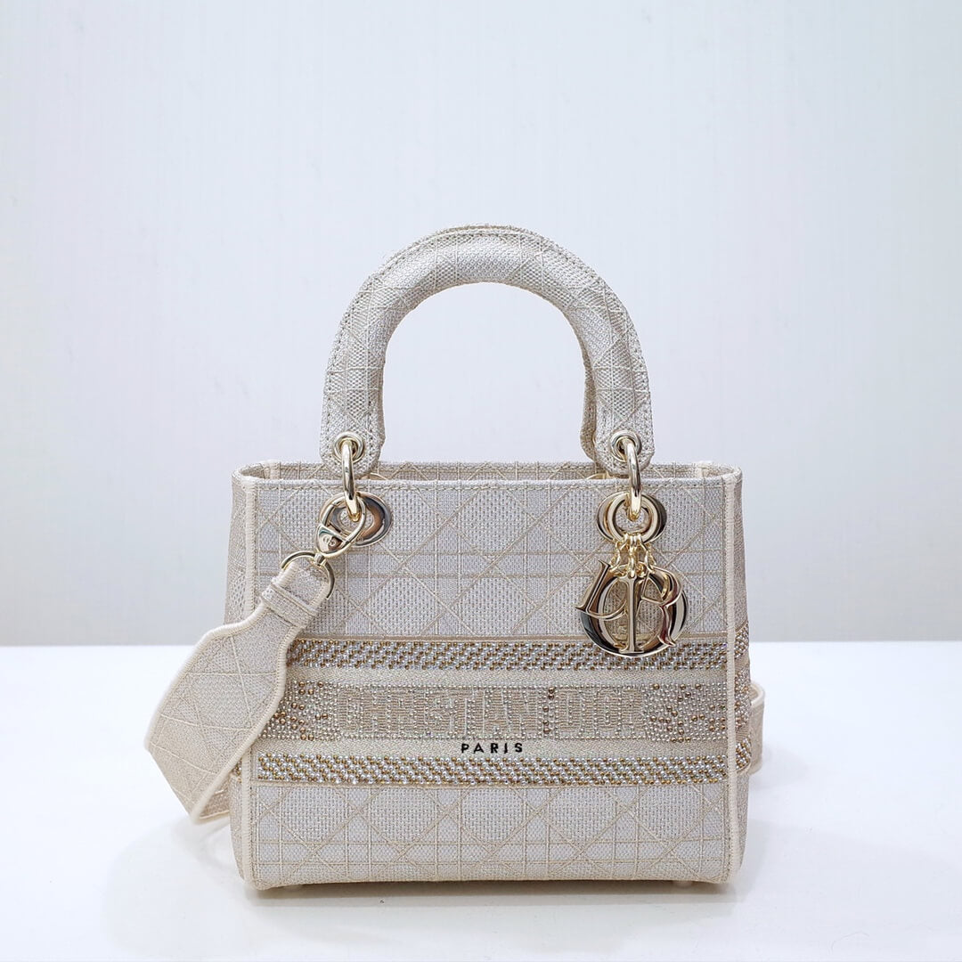 Ezyycart Bags DIR 44532 Lady D-Lite Reverse Pearl White 24CM