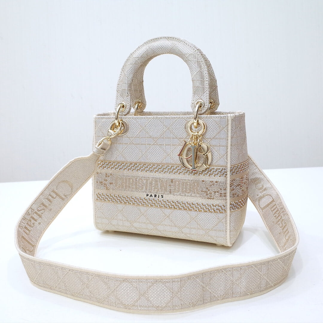 Ezyycart Bags DIR 44532 Lady D-Lite Reverse Pearl White 24CM