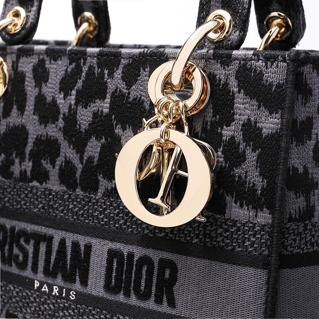 Ezyycart Bags DIR 44532 Lady D-Lite mini 17cm 24cm Leopard Print black white-2