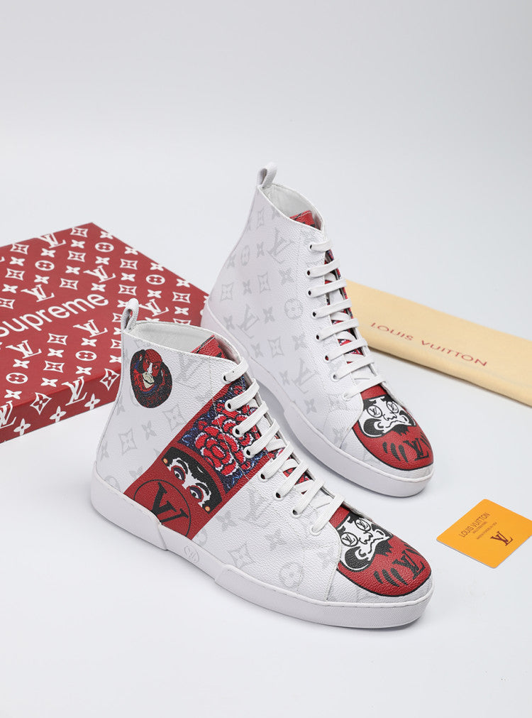 Anum Bags LUV Stellar Trainer Boot White Red Sneaker