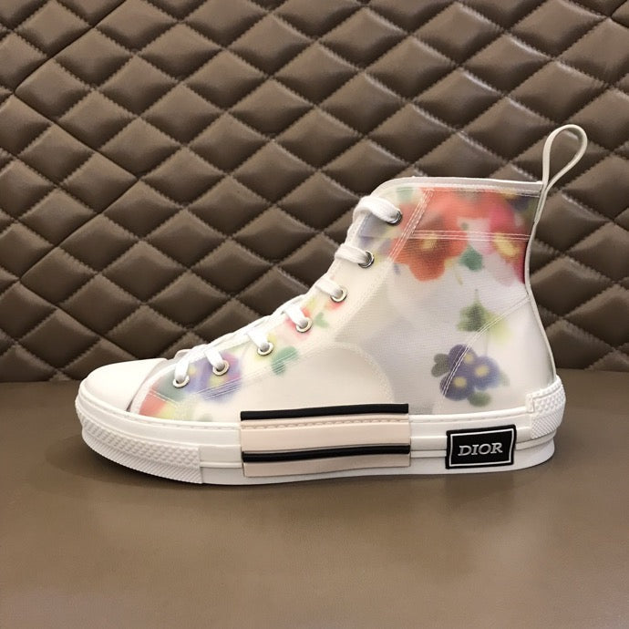 Anum Bags DIR B23 White Floral Print HIGH-TOP SNEAKER