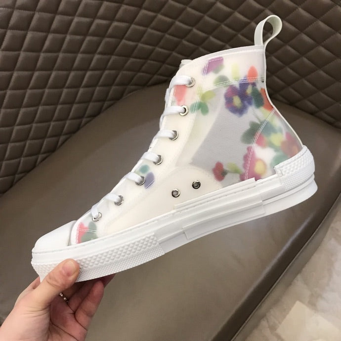 Anum Bags DIR B23 White Floral Print HIGH-TOP SNEAKER