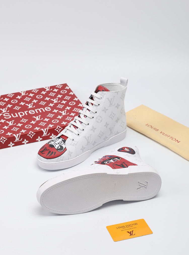 Anum Bags LUV Stellar Trainer Boot White Red Sneaker