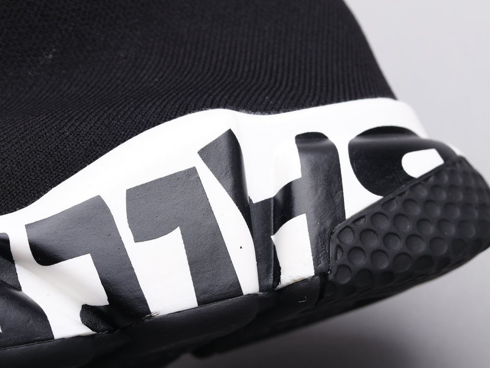 Ezyycart Bags Bla Socks Shoes Black and White Sneaker