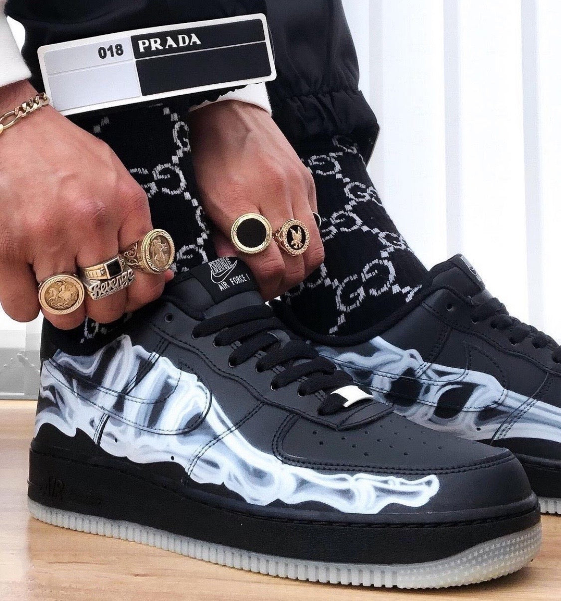 Ezyycart Bags AF1 Skeleton Halloween Black