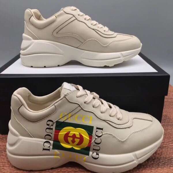 Ezyycart Bags MO-GCI Ivory Leather Rhyton Square Logo Sneaker 048