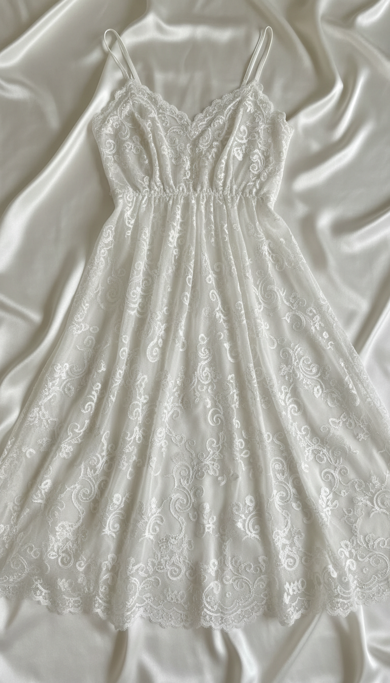 White lace dress texture
