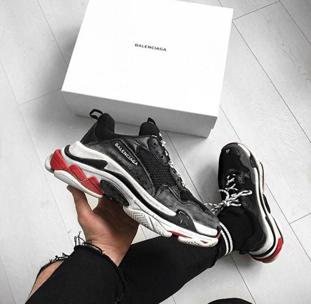 Ezyycart Bags Bla Triple S Black and Red Sneaker
