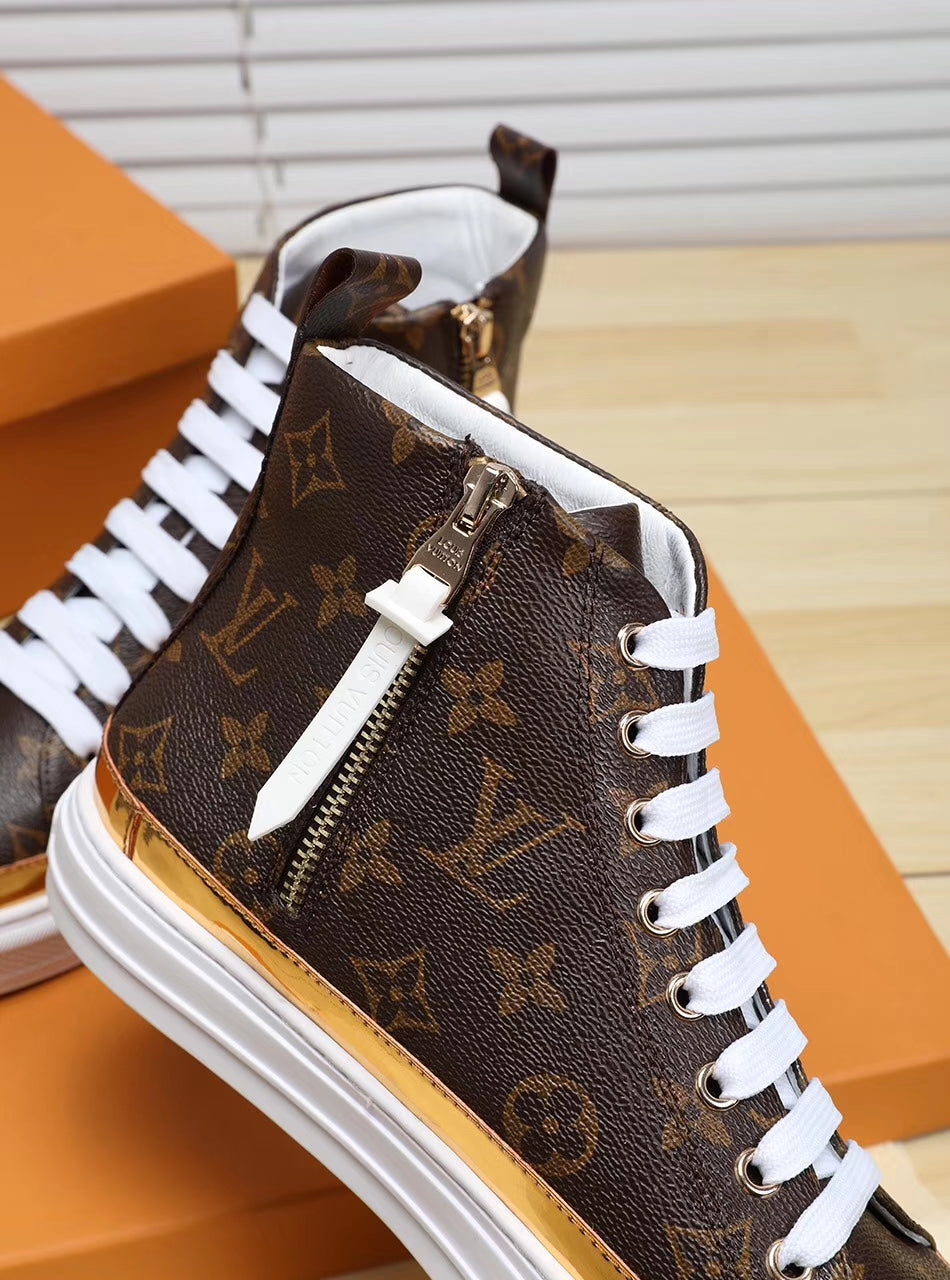Anum Bags LUV HIgh Top Brown White Sneaker