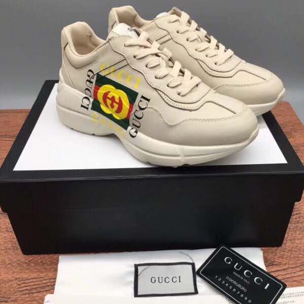 Ezyycart Bags MO-GCI Ivory Leather Rhyton Square Logo Sneaker 048
