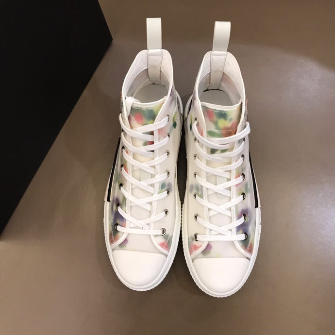 Anum Bags DIR B23 White Floral Print HIGH-TOP SNEAKER