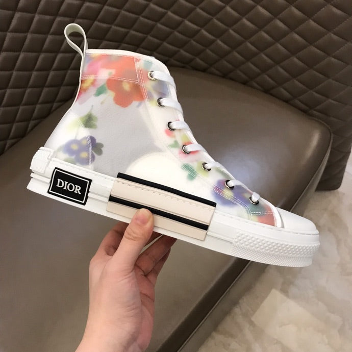 Anum Bags DIR B23 White Floral Print HIGH-TOP SNEAKER