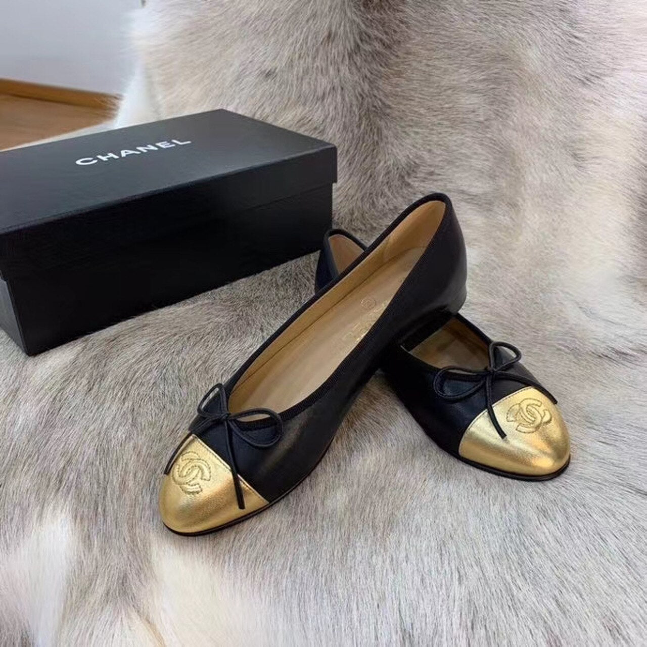 Anum Bags CHL BALLERINA FLATS BLACK/GOLD