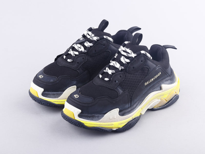 Ezyycart Bags Bla Triple S Black And Yellow Sneaker