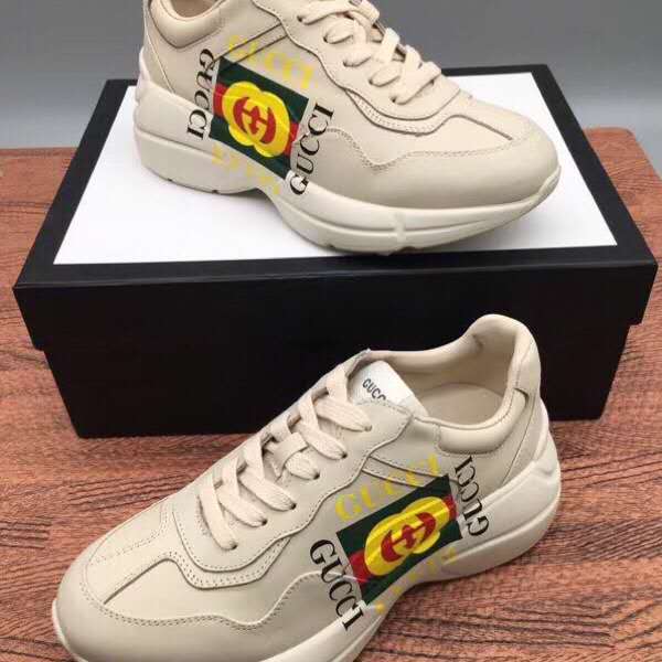 Ezyycart Bags MO-GCI Ivory Leather Rhyton Square Logo Sneaker 048