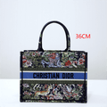 Ezyycart Bags DIR1286 Book Tote small size 36.5cm 41.5cm Embroidery green black