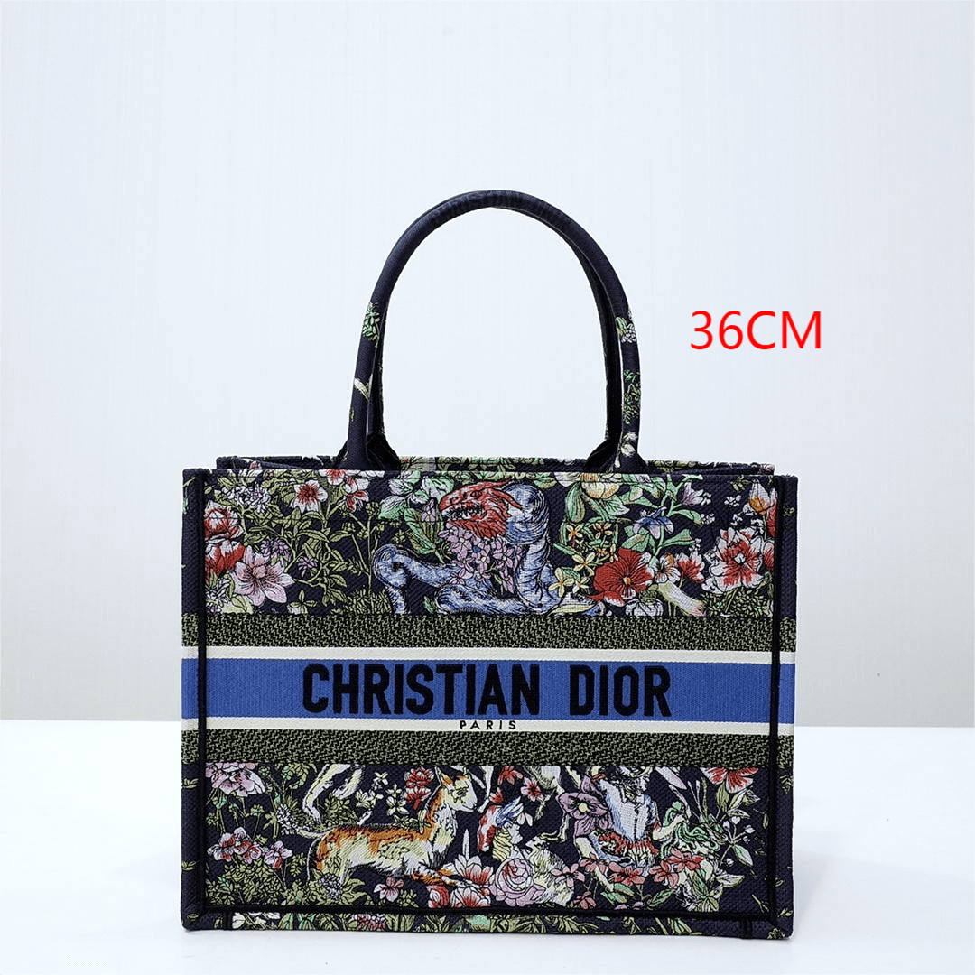 Ezyycart Bags DIR1286 Book Tote small size 36.5cm 41.5cm Embroidery green black