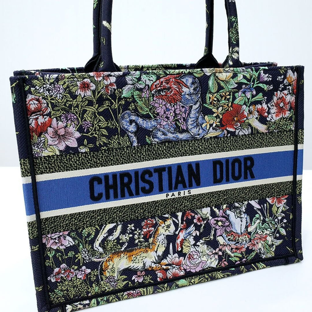 Ezyycart Bags DIR1286 Book Tote small size 36.5cm 41.5cm Embroidery green black