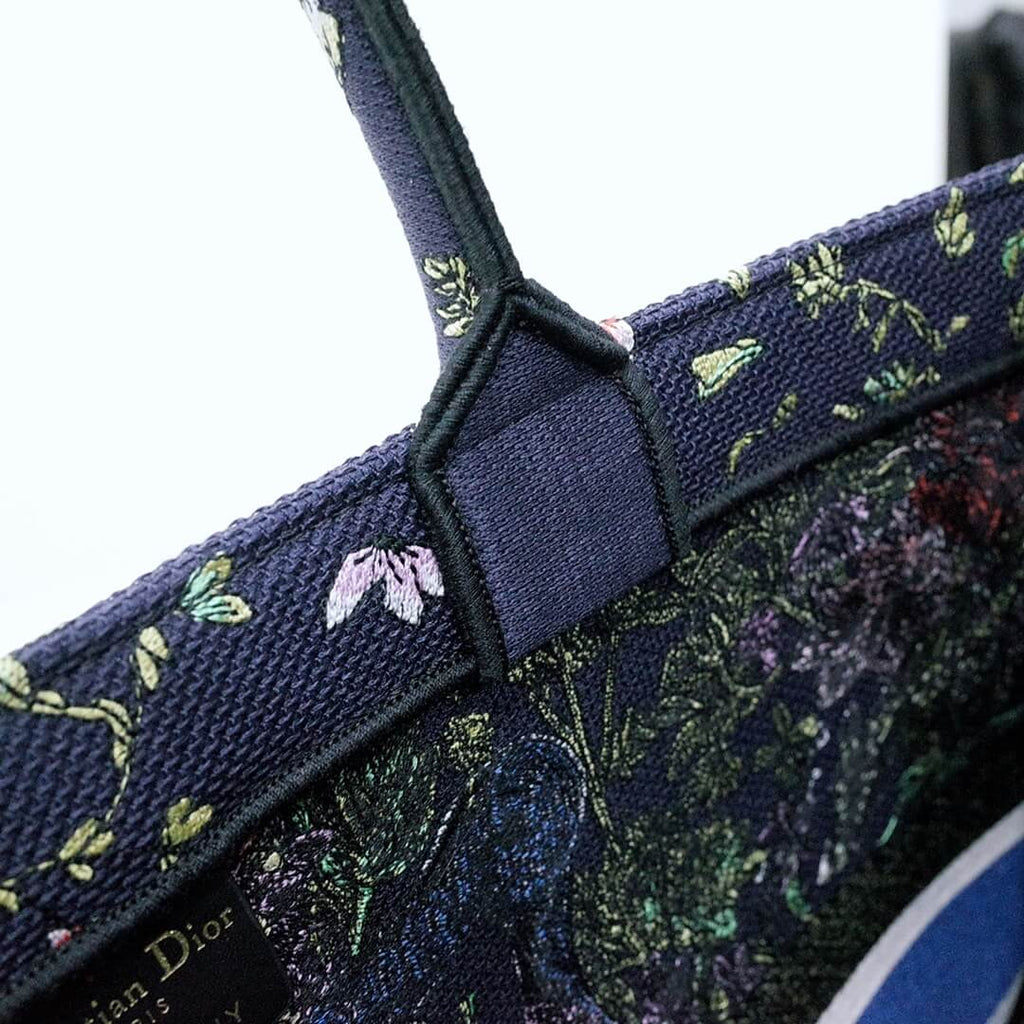 Ezyycart Bags DIR1286 Book Tote BIG size 41.5cm 36.5cm Embroidery LOGO Handbag black blue