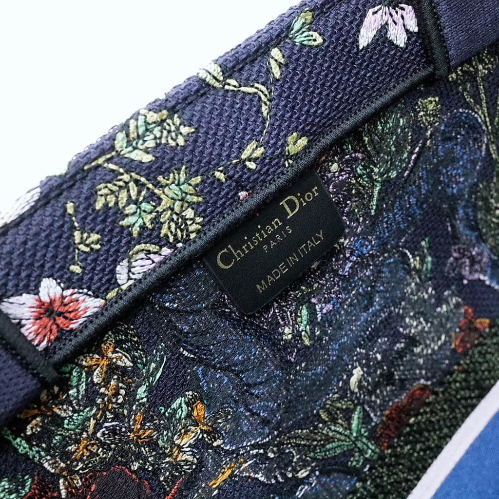 Ezyycart Bags DIR1286 Book Tote BIG size 41.5cm 36.5cm Embroidery LOGO Handbag black blue