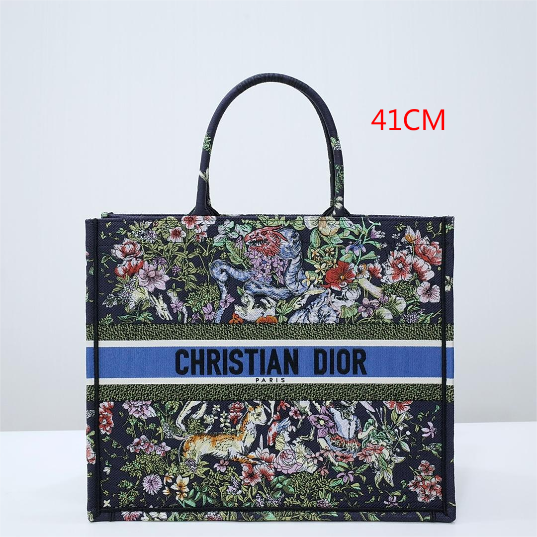 Ezyycart Bags DIR1286 Book Tote small size 36.5cm 41.5cm Embroidery green black