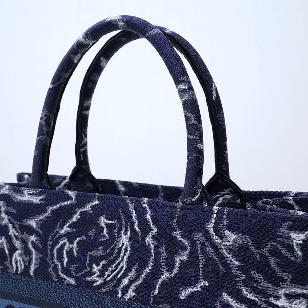 Ezyycart Bags DIR1286 Book Tote size 36.5cm 41.5cm Embroidery LOGO blue Handbag