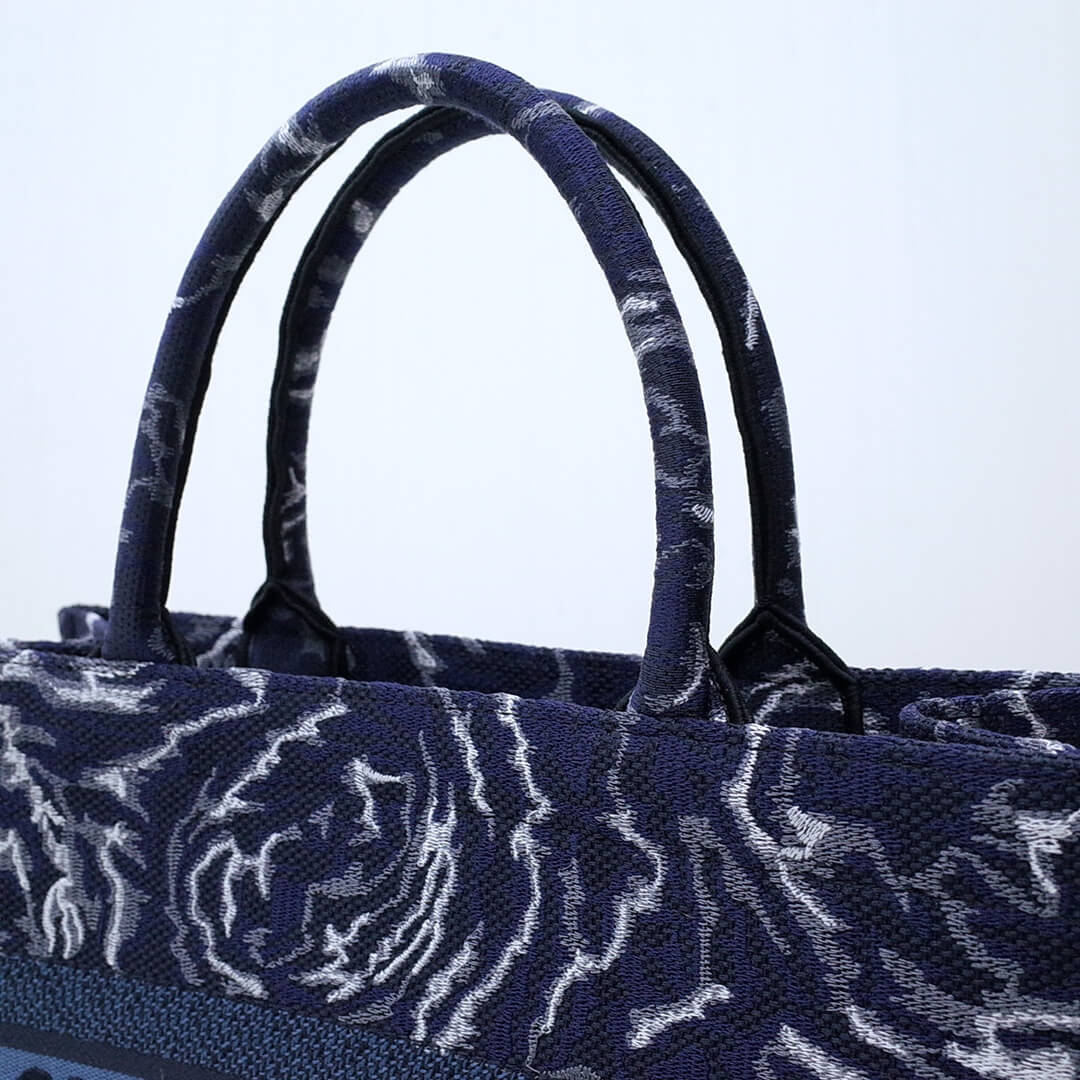 Ezyycart Bags DIR1286 Book Tote size 36.5cm 41.5cm Embroidery LOGO blue Handbag