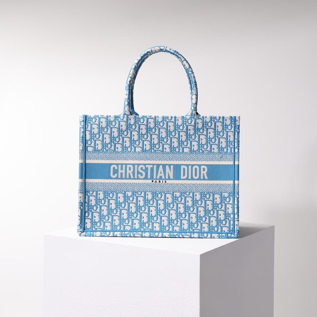 Ezyycart Bags DIR1286 Book Tote blue BIG Handbag 36.5cm 41.5cm Embroidery LOGO blue