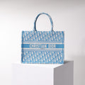 Ezyycart Bags DIR1286 Book Tote blue BIG Handbag 36.5cm 41.5cm Embroidery LOGO blue
