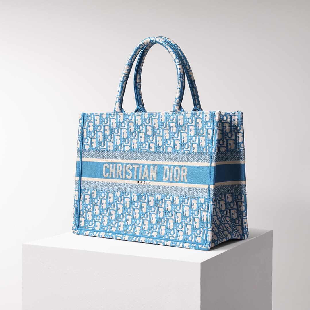 Ezyycart Bags DIR1286 Book Tote blue BIG Handbag 36.5cm 41.5cm Embroidery LOGO blue