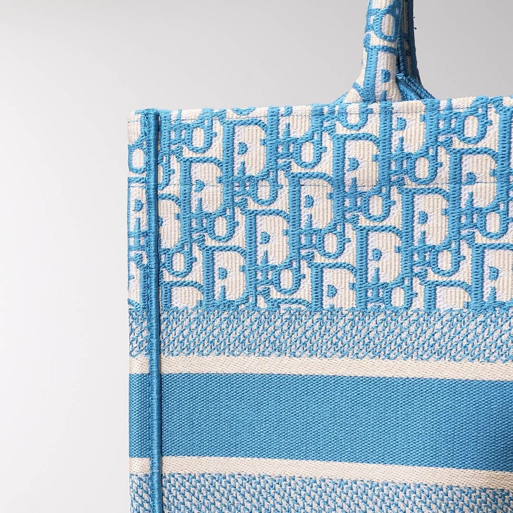 Ezyycart Bags DIR1286 Book Tote blue BIG Handbag 36.5cm 41.5cm Embroidery LOGO blue