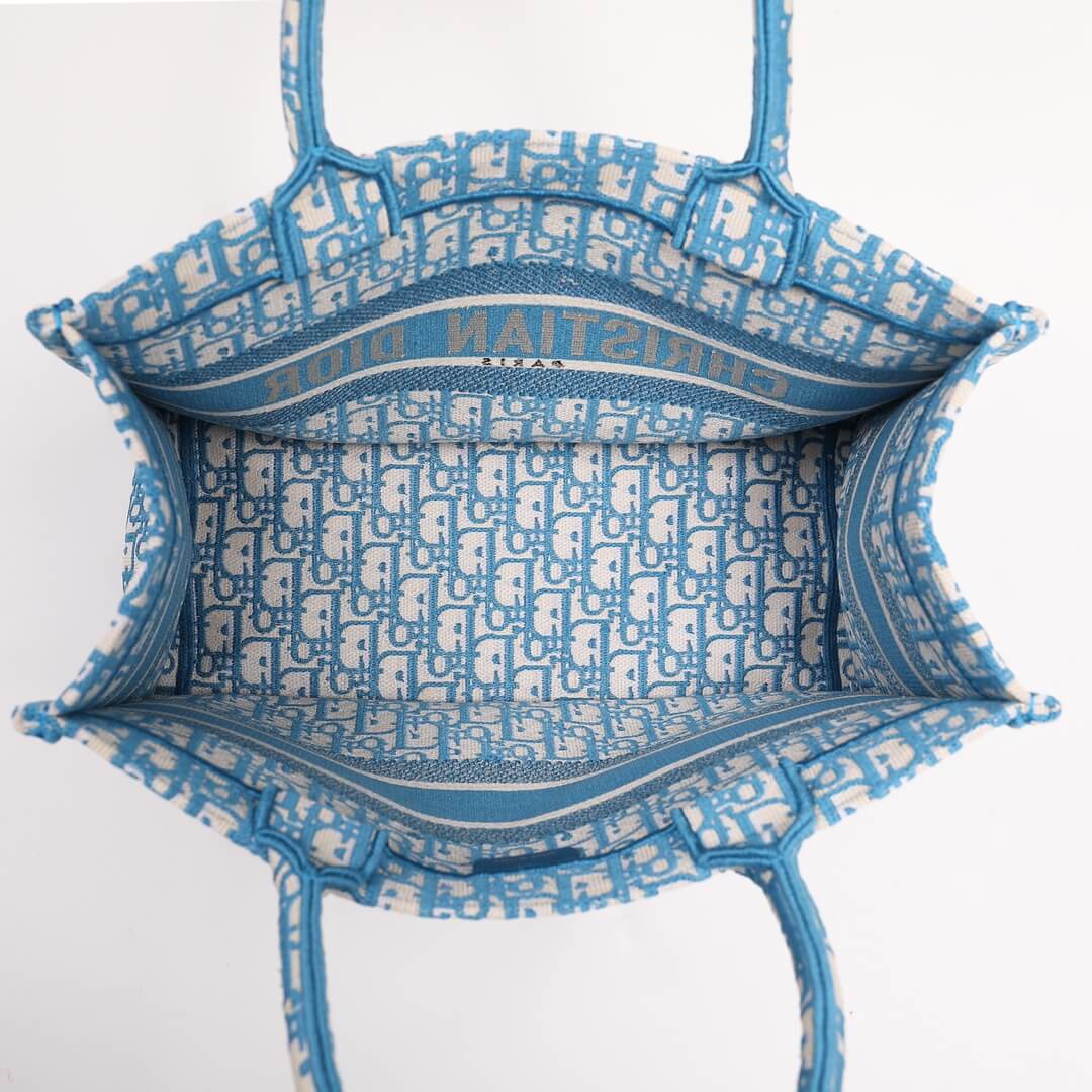 Ezyycart Bags DIR1286 Book Tote blue BIG Handbag 36.5cm 41.5cm Embroidery LOGO blue