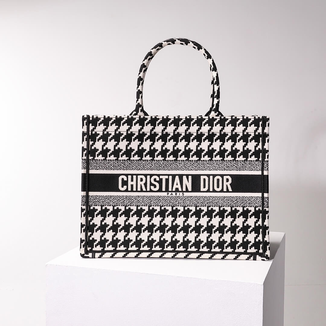 Ezyycart Bags DIR Book Tote black BIG Handbag 1286 Embroidery LOGO black and white