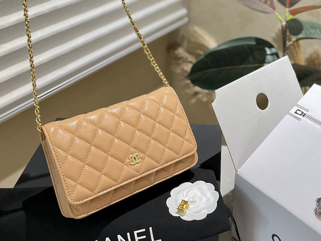 Anum Bags CHL WALLET ON CHAIN WOC BEIGE 19CM