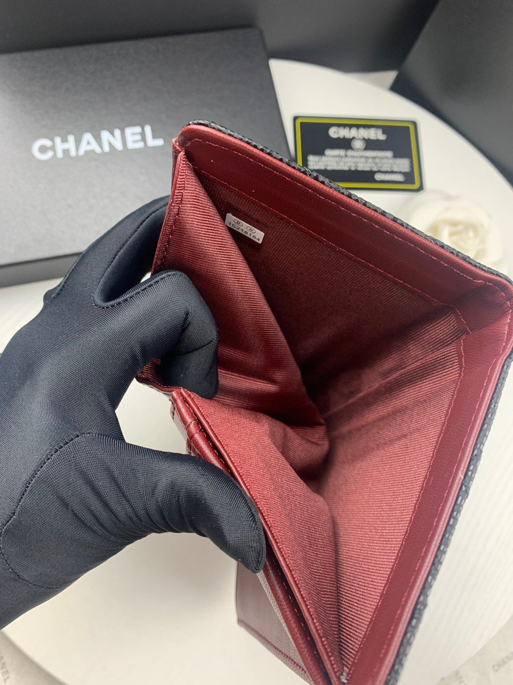 Anum Bags CHL BLACK CAVIAR LEATHER CLASSIC LONG FLAP WALLET 19.5CM