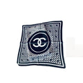 Anum Bags CHL CC MOTIF SQUARE NECK TWILL SILK SCARF BLACK