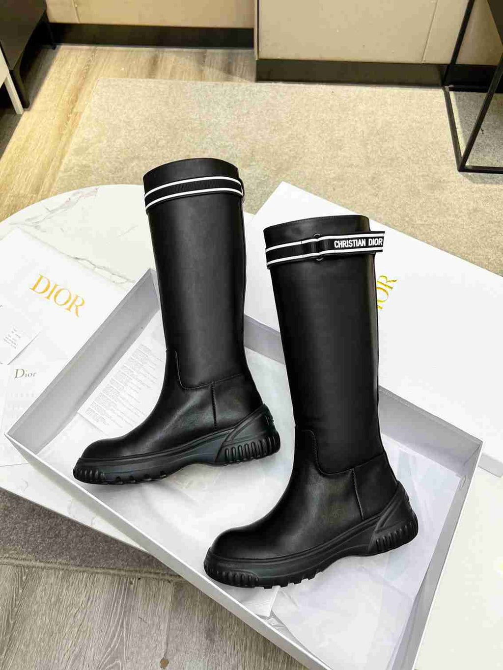 Ezyycart Bags DD D RACER BOOT CALFSKIN BLACK KDI781VEA S17X