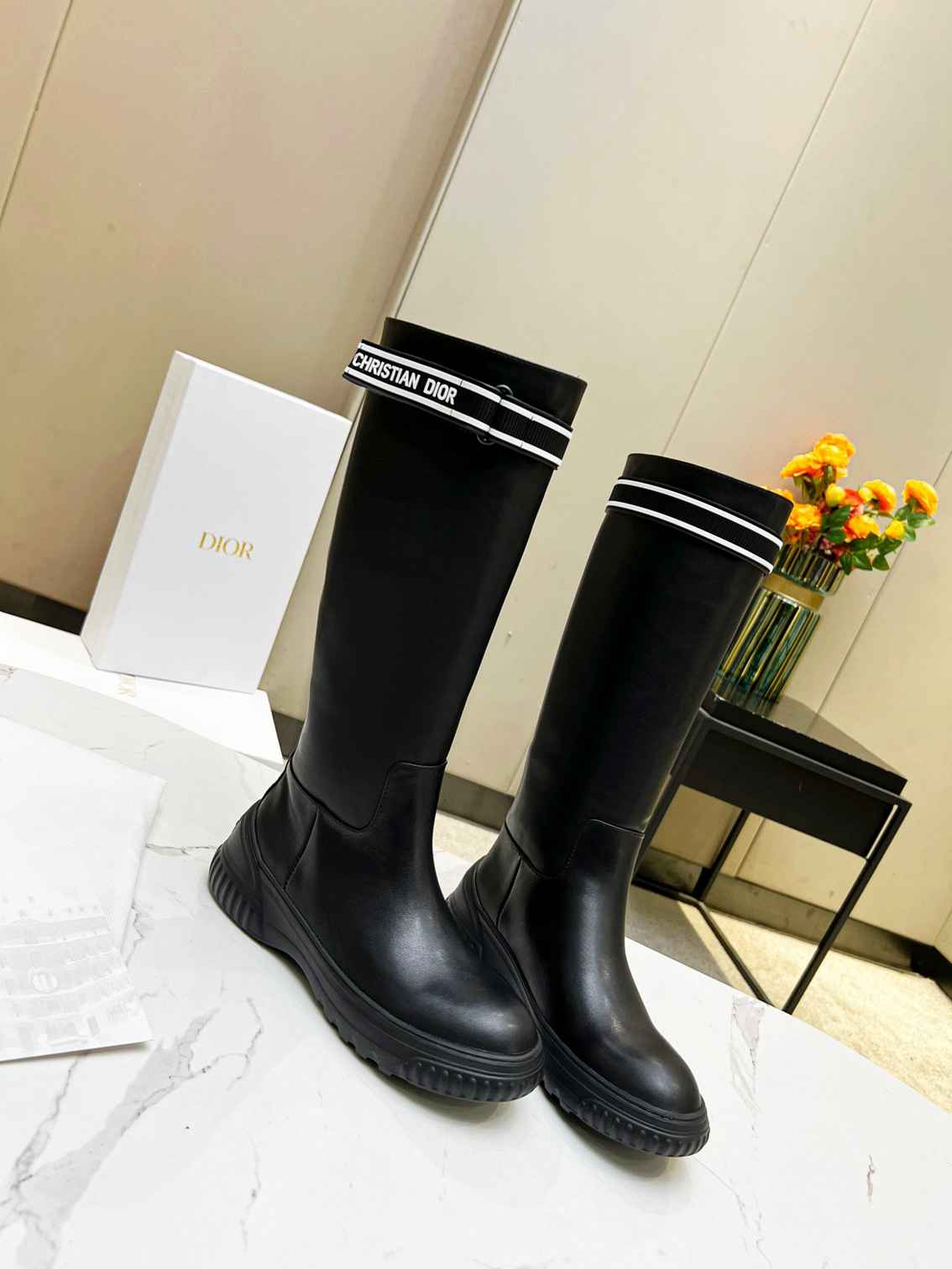 Ezyycart Bags DD D RACER BOOT CALFSKIN BLACK KDI781VEA S17X