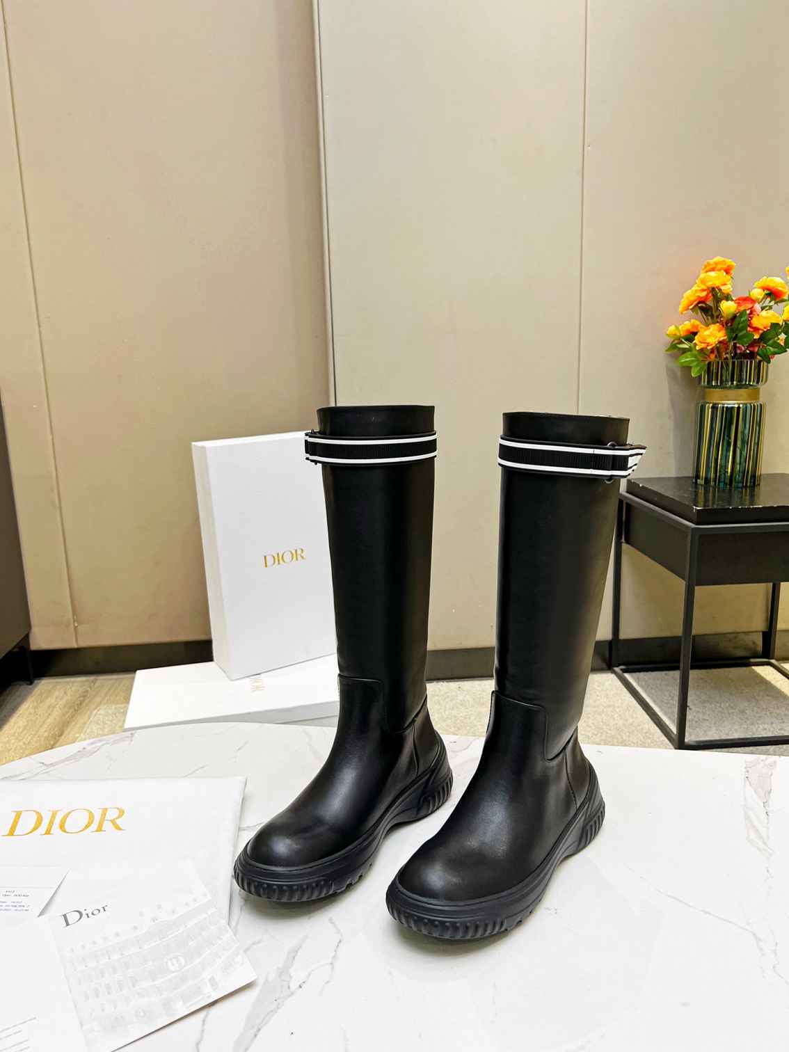 Ezyycart Bags DD D RACER BOOT CALFSKIN BLACK KDI781VEA S17X