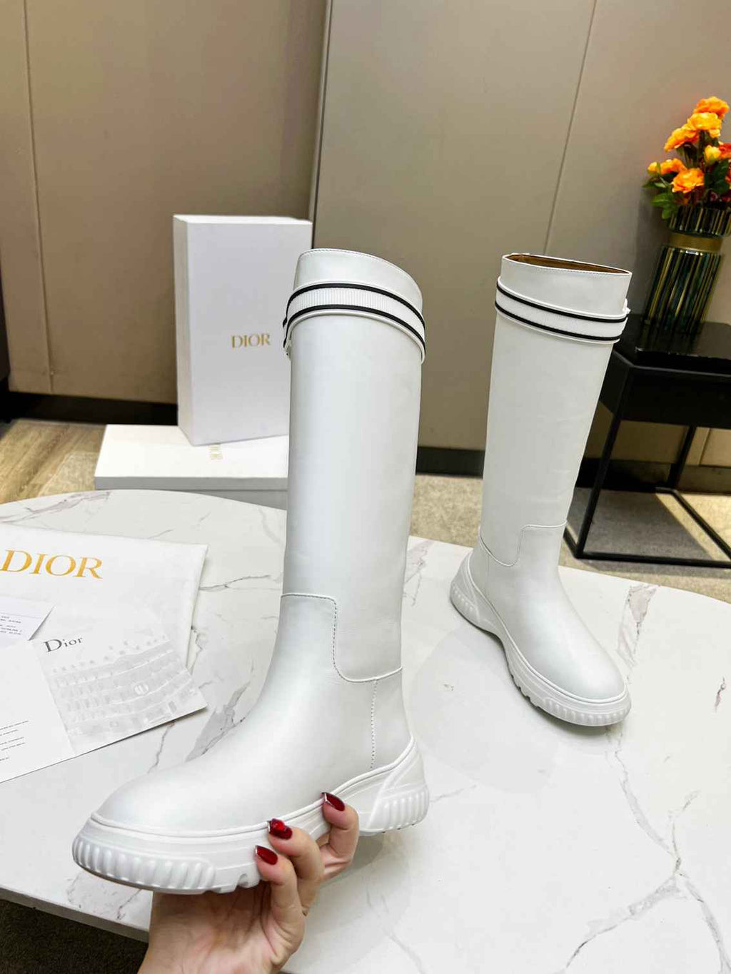 Ezyycart Bags DD D RACER BOOT CALFSKIN WHITE