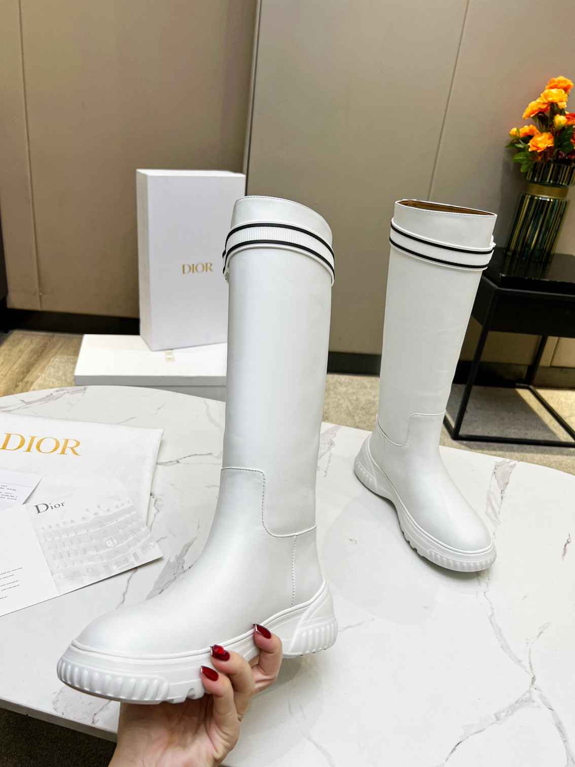 Ezyycart Bags DD D RACER BOOT CALFSKIN WHITE