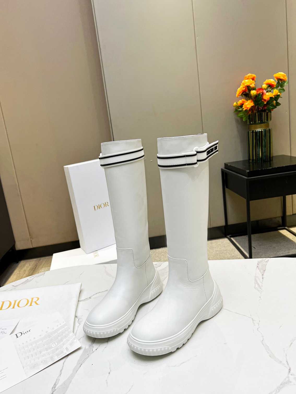 Ezyycart Bags DD D RACER BOOT CALFSKIN WHITE