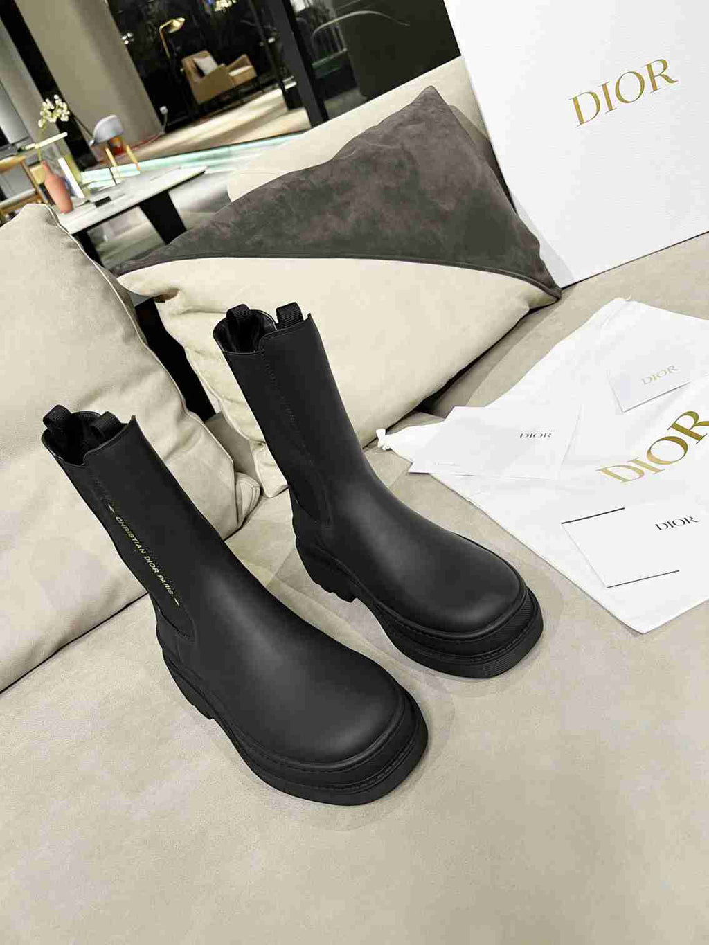 Ezyycart Bags DD TRIAL ANKLE BOOTS LEATHER BLACK