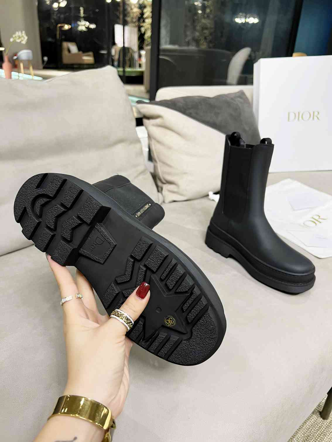 Ezyycart Bags DD TRIAL ANKLE BOOTS LEATHER BLACK