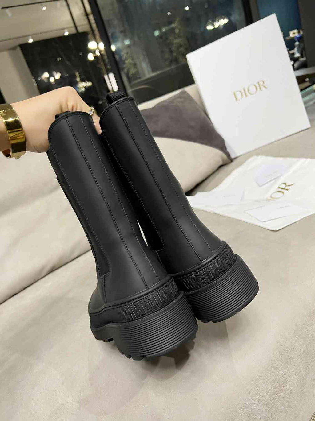 Ezyycart Bags DD TRIAL ANKLE BOOTS LEATHER BLACK