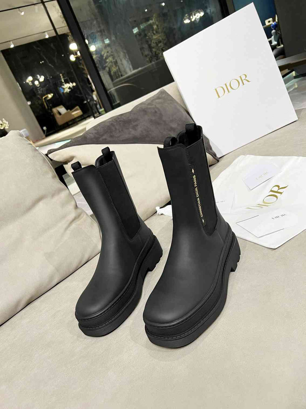 Ezyycart Bags DD TRIAL ANKLE BOOTS LEATHER BLACK