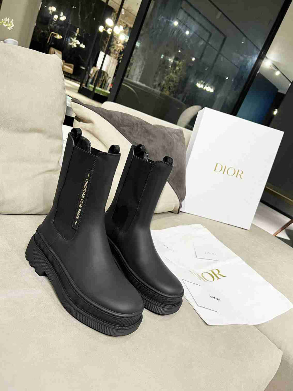 Ezyycart Bags DD TRIAL ANKLE BOOTS LEATHER BLACK