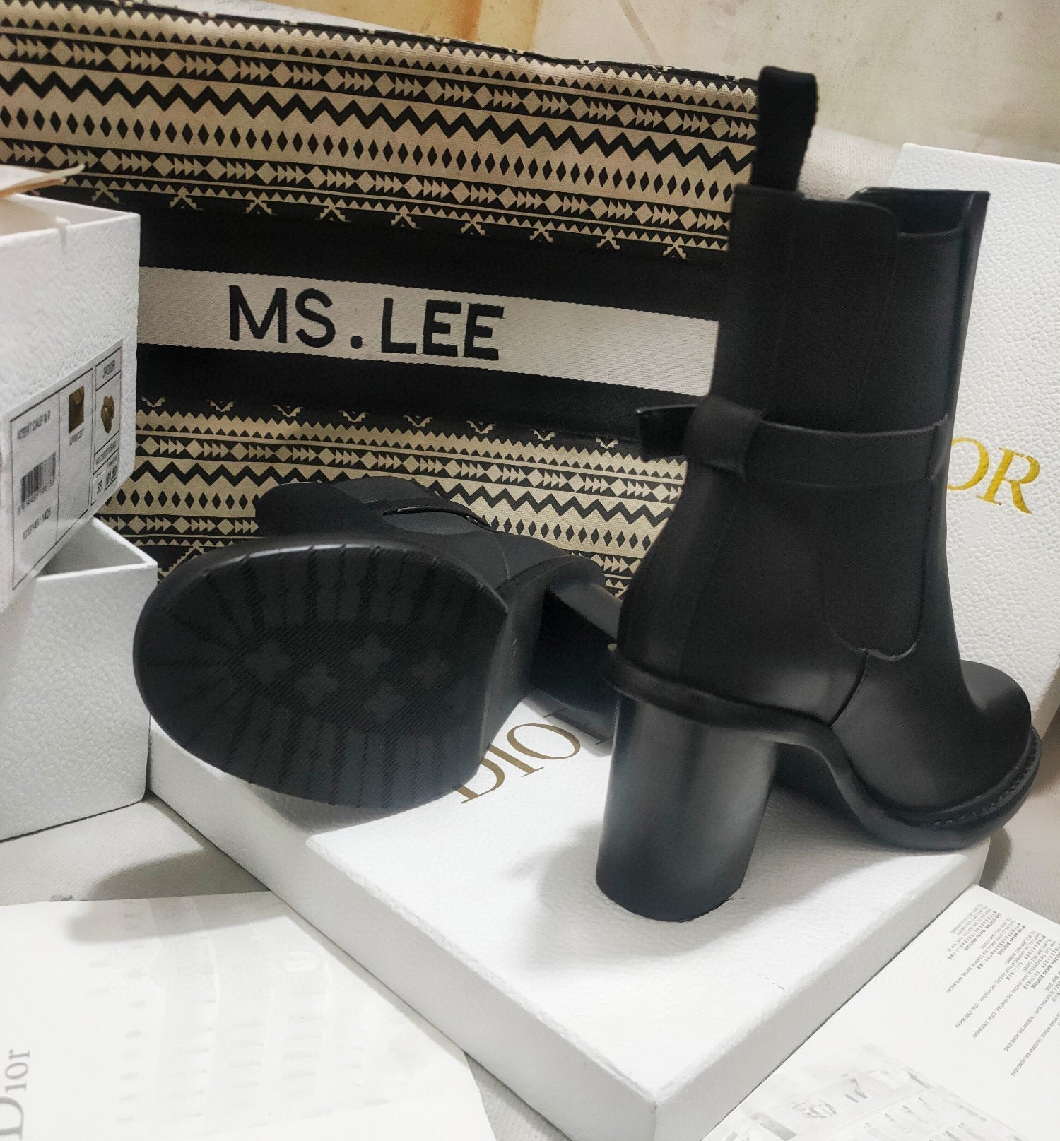 Ezyycart Bags DD 30 MONTAIGNE HEELED ANKLE BOOT BLACK SUPPLE CALFSKIN KCI950VSO S900